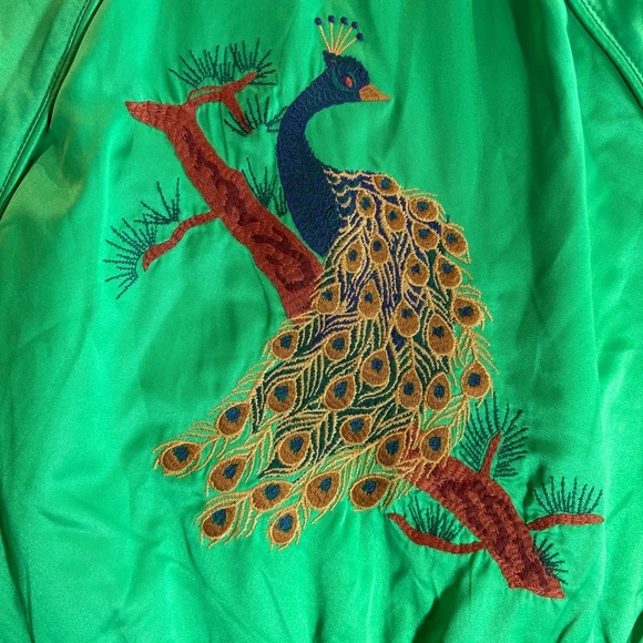 WILFRED Sz S Toulin Peacock Embroidered Quilted Lining Bomber Jacket NEW - Picture 8 of 12